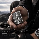 ZIPPO ライター アーマーカスタム ライン ジッポ 両面加工 細密彫刻 中世模様 銀 いぶし仕上げ シルバー かっこいい 重厚 高級 おしゃれ メンズ ギフト プレゼント