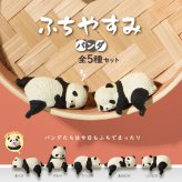 【5種類セット】 エール ガチャ ふちやすみ パンダ コンプリート 中身 ガチャガチャ