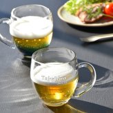 名入れ プレゼント ギフト 手吹きグラス ガラスマグカップ 全2種 みなも たまゆら | 名前入り おしゃれ グラス ビールグラス コップ 焼酎 お酒 結婚祝い 還暦祝い 誕生日退職 還暦 父親 母親 祖父 祖母 40代 50代 母の日 父の日