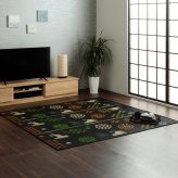 夏ラグ 夏用カーペット い草ラグ 猫柄 花柄 猫 インテリア 節電 夏用 涼しい おしゃれ おすすめ 湿度調節 消臭効果 お手入れ簡単 約180×240cm