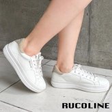 ルコライン スニーカー ルコライン 靴 RUCO LINE RUCO-002GO CALF PU LUX ホワイト 白 / かかと ゴールド 合皮 無地 ローカット ファスナー無し ルコライン レディース シューズ RUCO LINE ルコラインスニーカー フラットソール 新作 取扱店 京都 母の日