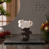 国産ヒノキ 干支の組み木｜子（ネズミ）の木製飾り｜色付き｜お正月のインテリア・贈り物