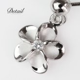 ハワイアンジュエリー ピアス ハワイアン ピアス プルメリアピアス ジルコニア 8mm 10mm 選べる シルバー925 ロジウムコーティング メール便 20G ゲージ SE18201 彼女 妻 女性 レディース 誕生日 プレゼント ハロウィン 【品番：SE56018】