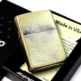 ZIPPO ライター アンティークゴールド ブラス ユーズド加工 おしゃれ シンプル ヴィンテージ加工 金 ビンテージ風 メンズ かっこいい  ギフト プレゼント