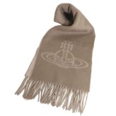 ヴィヴィアンウエストウッド マフラー Vivienne Westwood 81030006 W01MK C405 Double Face Scarf CAMEL キャメル リバーシブル ビッグオーブロゴ