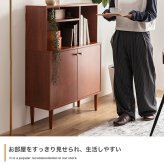 奥行30 キャビネット サイドボード 本棚 リビングボード ラック シェルフ 棚 収納家具 収納 木製 木目調 オープン リビング キッチン ブック 本 雑誌 幅80 ディスプレイ スリム コンパクト: ヴィンテージ家具のような経年劣化した シンプル 新生活