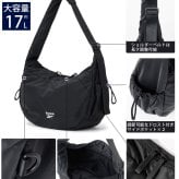 Reebok リーボック ワンショルダーバッグ レディース メンズ 軽量 大容量 約17L 通学 通勤 旅行 メッセンジャーバッグ ワンポイントロゴ ブランド 肩掛け 斜め掛け おしゃれ スポーティー シンプル 男女兼用 ユニセックス 黒 2026