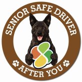 カーサイン 高齢者マーク SENIOR SAFE DRIVER 甲斐犬 マグネット 強力 直径13cm 肉球 日本製 車 ステッカー