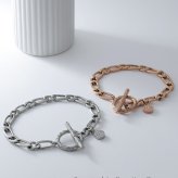 ハワイアンジュエリー ペアブレスレット つけっぱなし イニシャル 刻印 ステンレス 金属アレルギー ブランド 大人 シンプル マンテル トグル Tバー フィガロチェーン サージカルステンレス 2本セット クリスマス 記念日 プレゼント テラグラティア Terra-gratia PairBracelet【gbss211pair】