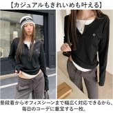 tシャツ レディース 長袖 通販 カットソー 重ね着風トップス レイヤード風ロンT カジュアル きれいめ無地 スリムフィット 通学通勤 あったか防寒 秋冬ファッション シンプルベーシック フェミニン 柔らかストレッチ ウンドネック トップス シンプル