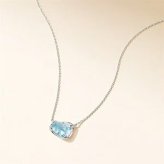 【無料ラッピング】  ヨンドシー 4℃ Summer Collection K10ホワイトゴールド ネックレス Luminous cutシリーズ 一粒 ブルー・トパーズ ブランド 正規品 新品 ギフト プレゼント 人気 おすすめ 誕生日 記念日 クリスマス 送料無料