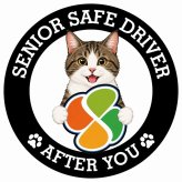 カーサイン 高齢者マーク SENIOR SAFE DRIVER キジ白 ステッカー シール 直径13cm 肉球 日本製 車