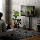 木目が美しい八角壁寄せテレビスタンドハイタイプ専用 ハードディスクホルダーセット