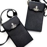 選べる2種 ヴィヴィアンウエストウッド Vivienne Westwood スマホショルダー メンズ レディース ショルダーバッグ スマホポーチ 斜めがけ 黒 オーブ ヴィーガンレザー RE-VEGAN PHONE BAG 53030019U S000D