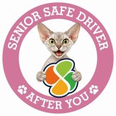 カーサイン 高齢者マーク SENIOR SAFE DRIVER デボンレックス ステッカー シール 直径13cm 肉球 日本製 車