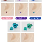 セカンドピアス チタン つけっぱなし 純チタン 三角 金属アレルギー 日本製 ポスト 軸太0.75mm 長さ10mm 全8色 全品1個ずつバラ売り 医療用 おすすめ かわいい シンプル 小さめ ミニ 極小 人気 メンズ レディース プレゼント