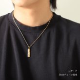 金属アレルギー対応 ペアネックレス ハワイアンジュエリー 刻印無料 誕生石 純チタン ゴールドカラー バレルプレート Sサイズ Mサイズ チェーン付 イオンプレーティング メンズ レディース プレゼント ハロウィン 【品番：CG-TIP410-TIP411-RYP】
