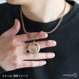 ステンレス ロケットネックレス HIPHOP 喜平チェーンネックレス ロケットペンダント クラウンネックレス 写真 記念 思い出 50cm 60cm ピンク 王冠 6面カット メンズ 男性 金属アレルギー対応