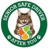 カーサイン 高齢者マーク SENIOR SAFE DRIVER メインクーン マグネット 強力 直径13cm 肉球 日本製 車 ステッカー