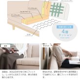 ソファ 座椅子 2.5人掛け ー クッション 布地 ファブリック 2P 二人掛け 脚 天然木 おすすめ 2.5P リビング 韓国インテリア くすみカラー