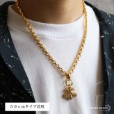 フレアネックレス パヴェ 2カラー ペーパーチェーン メンズ ネックレス 百合の紋章 ユリモチーフ ストーン ゴールドカラー シルバーカラー チェーンネックレス 男性用 アクセサリー 重ね付け 存在感 モード ロック 大人向け