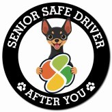 カーサイン 高齢者マーク SENIOR SAFE DRIVER ミニチュアピンシャー マグネット 強力 直径13cm 肉球 日本製 車 ステッカー