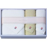 【直送】やさしいたおる バス フェイスタオルセット グリーン [26-7070-153] YT-24500 今治タオル 今治製 ふわふわ 肌触り 使い心地抜群 日本製 内祝い お返し 贈り物 ギフト