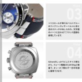 エルブラン HERBELIN ニューポート NEWPORT 42mm 腕時計 メンズ クオーツ クロノグラフ H35664AP25 クッション スクエア HERITAGE 革ベルト ネイビー