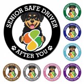 カーサイン 高齢者マーク SENIOR SAFE DRIVER ロットワイラー マグネット 強力 直径13cm 肉球 日本製 車 ステッカー