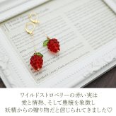 ゆらゆら揺れるかわいいワイルドストロベリー 野いちご フックピアス 金属アレルギー対応 ステンレス製 春 赤い実 ロング 大ぶり