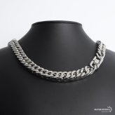 ステンレス ダブル喜平ネックレス 厚みあり チェーンネックレス メンズネックレス 4面カット 幅12mm 50cm 60cm シルバー 中折れ式 重厚感 定番 人気 存在感 男性 金属アレルギー対応