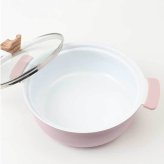 カクセー 鍋 コロント IH対応 軽量浅型卓上鍋 20cm 通販 卓上鍋 両手鍋 浅型鍋 IH対応鍋 coronto セラミックコーティング 軽量 軽い 20センチ 蓋付き おしゃれ かわいい 土鍋風 ガラス蓋 一人暮らし 鍋パーティー お鍋 調理器具