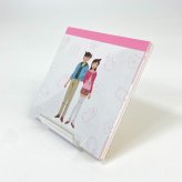 名探偵コナン 新一&蘭 スクエアメモ 文具 メモ帳  ピンク グッズ  (MCOR)