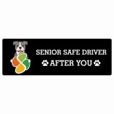 カーサイン 高齢者マーク SENIOR SAFE DRIVER アメリカンスタッフォードシャーテリア ステッカー シール 長方形 20x6.7cm 肉球 日本製 車