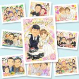 結婚式のギフトに、写真をもとに、心が和む似顔絵を描きます。修正無料で、納得しながら進められます。 ウェルカムボード 贈り物 似顔絵 手描き 名入れ ギフト プレゼント 結婚式 婚礼 ウェディング ブライダル 記念 両親 新婦 新郎 カップル 修正無料 名入れ 下書き確認 サプライズ 親孝行 宝物 似てる ウェディング 一生もの 思い出 結婚式 古希祝い お祝い返し 白寿祝い ブライダルギフト