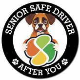 カーサイン 高齢者マーク SENIOR SAFE DRIVER ボクサー マグネット 強力 直径13cm 肉球 日本製 車 ステッカー