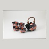淡彩梅　茶器揃（黒） 磁器 美濃焼 やきものの里から、暮らしを贈ります。　ギフト 食器 セット テーブルウェア