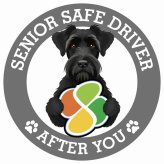カーサイン 高齢者マーク SENIOR SAFE DRIVER ジャイアントシュナウザー ステッカー シール 直径13cm 肉球 日本製 車