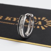 シルバー925 ストーンピアス フープピアス ブラックライン シルバーピアス キラキラ スタイリッシュ 大人 カッコイイ 小粒 片耳1点 メンズ 男性 金属アレルギー対応 イヤリング