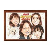 家族 プレゼント 誕生日 女性 愛犬 手描き 似顔絵 名入れ 送料無料｜友達 姉妹 母 娘 ペット 犬 記念品 サプライズ オーダーメイド 世界に一つ 手書き ギフト