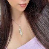  ハワイアンジュエリー ネックレス ステンレス フェザー 羽 スクロール ゴールド シルバー 金属アレルギー チェーン付き サージカルステンレス つけっぱなしOK プレゼント ペア