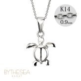 ゴールド ネックレス ハワイアンジュエリー ネックレス ホヌ ホワイトゴールド ネックレス 幸せを運ぶ ホヌ Sサイズ 14K K14ホワイトゴールド 14k k14カットあずきチェーン太0.9mm ギフトラッピング可能 プレゼント ハロウィン 【品番：CG-GP116W-CH123】