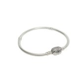 パンドラ PANDORA Moments Sparkling Heart & Snake Chain Bracelet アクセサリーブレスレット 590727cz-18 レディースシルバー