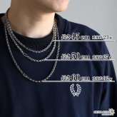 シルバー925 唐草模様 アラベスク ペーパーチェーン 幅4mm シルバー ネックレスチェーン 重厚 フックタイプ シルバーネックレス メンズ 男性 金属アレルギー対応