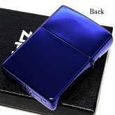 ZIPPO ライター ブルー＆シルバー ジッポ ロゴ エッチング彫刻 銀差し ギフト 青 銀 メンズ おしゃれ プレゼント かっこいい