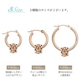 ハワイアンジュエリー フープピアス ピアス ピンクゴールド ピアス 外径15mm クロッシングピアス プルメリア 透かし バレル 樽 ゴールド 揺れる 片耳(1個)購入可 K14 14K 20G ゲージ 彼女 妻 女性 レディース プレゼント ハロウィン 【品番：GE221R】
