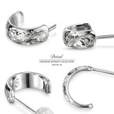 ハワイアンジュエリー フープピアス ピアス ホワイトゴールド 14K K14 14金 Sサイズ 半円 三日月 片耳(1個)購入可 14K シリコンキャッチ シンプル 20G ゲージ BY THE SEA バイザシー メンズ レディース 誕生日 プレゼント ハロウィン 【品番：GE103-10W】
