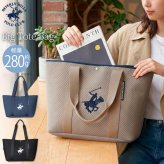 トートバッグ Beverly Hills Polo Club ビバリーヒルズポロクラブ ネオプレーン風 パンチング素材 大容量 多きめ a4 a3 軽量 軽い 肩掛け 手提げ レディース 女性 内ポケット付き 通勤 通学 マザーズバッグ ブランド ロゴ 黒 紺
