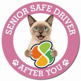 カーサイン 高齢者マーク SENIOR SAFE DRIVER トンキニーズ マグネット 強力 直径13cm 肉球 日本製 車 ステッカー