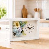 ◆花時計 【BOX FLOWER  花ごよみ 】(ブルー）置時計 ハンドメイド